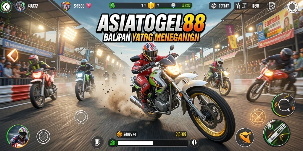 Tampilan intens dari balapan motor ASIATOGEL88 yang seru.