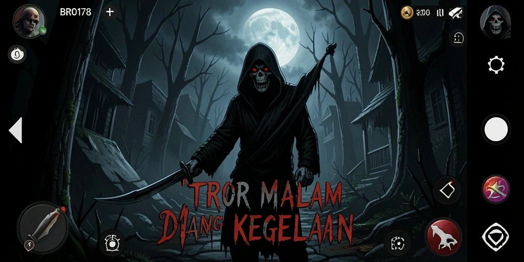 Tangkapan layar utama gameplay menakutkan dengan elemen horror yang mendalam.
