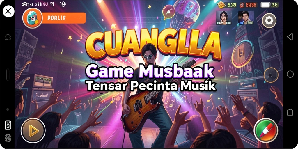 Tampilan gameplay CUANGILA yang menarik dan dinamis dalam kategori musik.