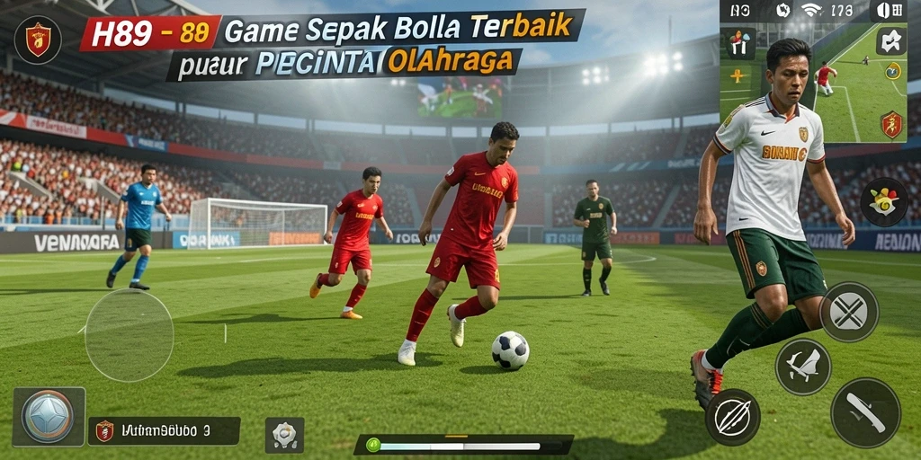 Gameplay H89 dengan grafis yang memukau dan aksi sepak bola seru.