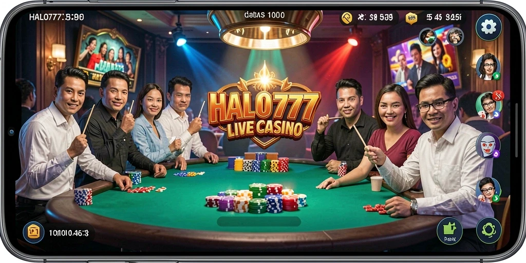 Tampilan gameplay yang realistis dan menarik di HALO777 Live Casino.