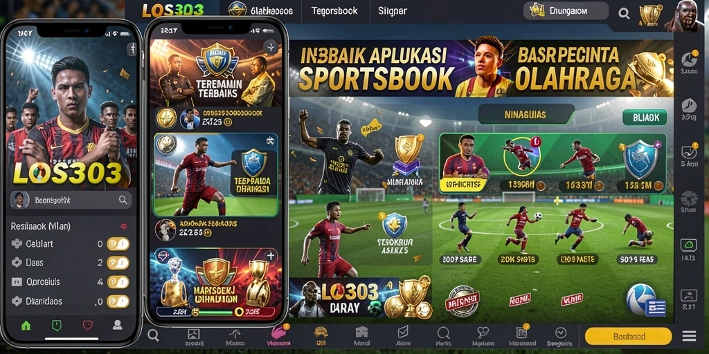 Tampilan screenshot aplikasi LOS303 yang menunjukkan fitur taruhan olahraga.