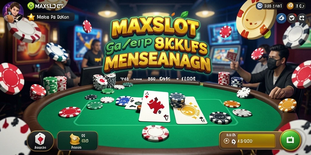 Tangkapan layar utama MAXSLOT menampilkan aksi permainan poker yang mendebarkan.