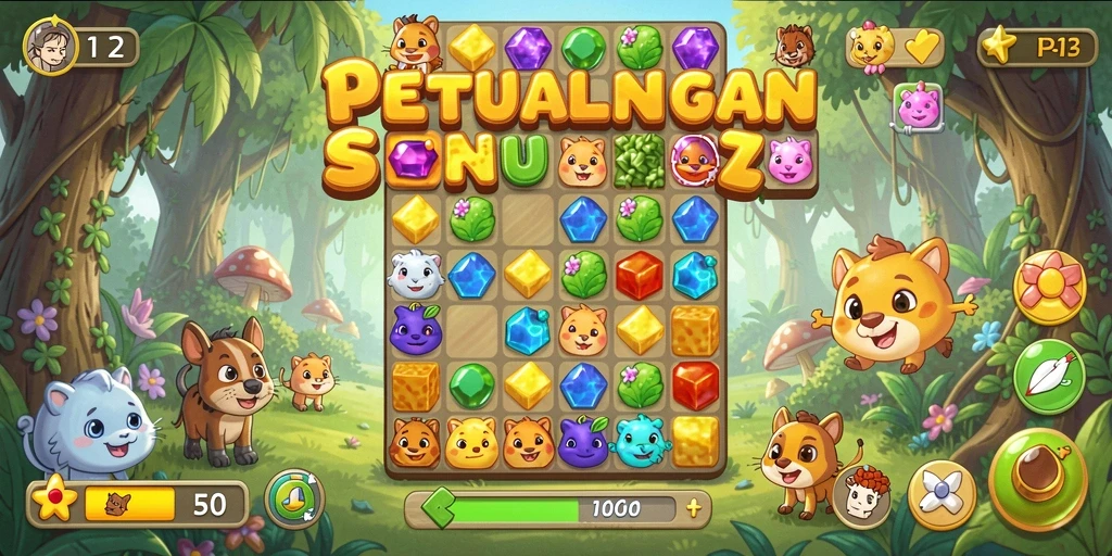 Gameplay PG11 yang menantang dalam aksi Match-3.