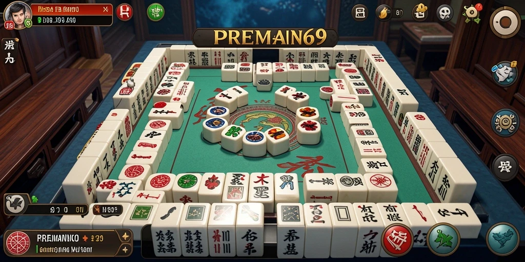 Screenshot utama PREMAN69 menampilkan gameplay seru Mahjong.