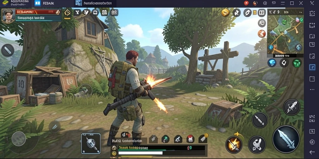 Tampilan gameplay menarik dalam REBAHIN, memperlihatkan strategi SLG.