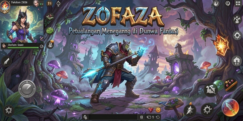 Screenshot gameplay ZOFAZA menampilkan momen petualangan yang menegangkan.